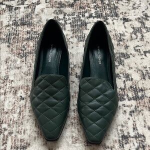 Marc Fisher Quilted Green Loafers